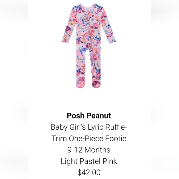 Posh Peanut Sleeper Pink Floral 9-12 months - Picture 4 of 4